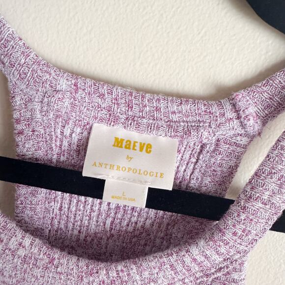Maeve by Anthropologie Maroon Purple Heathered Harlan Knit Tank Top - Large - Picture 3 of 8